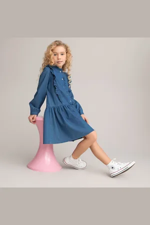 La Redoute Abito In Denim Con Volant Bambina Taglie 5 anni - 108 cm