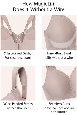 Glamorise Reggiseno Senza Ferretti Avvolgente Magiclift Donna Taglie 9 G