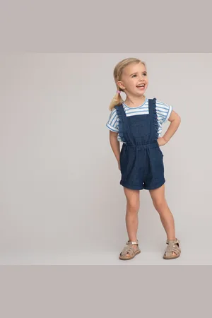 La Redoute Salopette Corta In Denim Light Bambina Taglie 6 mesi - 67 cm