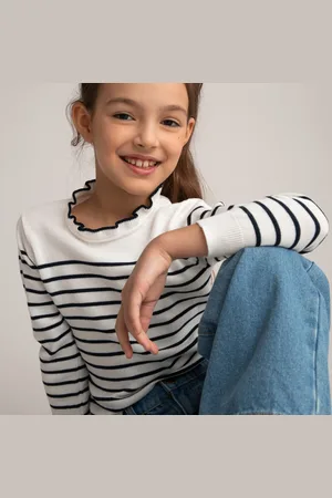 La Redoute Pull Navy Collo Fantasia Bambina Taglie 3 anni - 94 cm