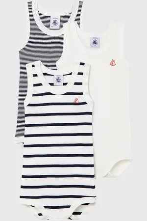 Petit Bateau Confezione Da 3 Body Senza Maniche A Righe Taglie 3 mesi - 60 cm