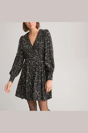 La Redoute Abito Svasato, Corto, Maniche Lunghe, Stampato Donna Taglie 38 (IT) - 34 (FR)
