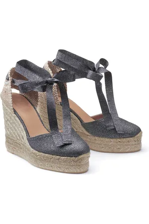 Castaner Espadrillas Con Zeppa In Tela Iridescente Chiara Donna Taglie 38