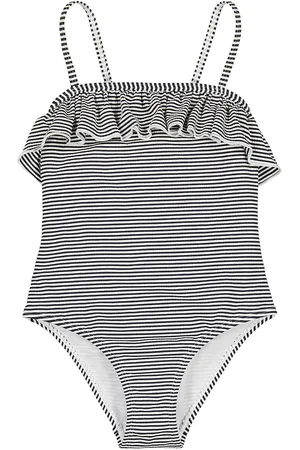 La Redoute Costume Da Bagno Intero A Righe Con Volant Bambina Taglie 3 anni - 94 cm