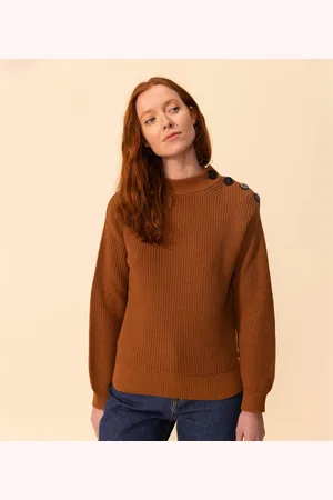 Petit Bateau Maglione In Maglia Inglese, Dettagli Di Bottoni Donna Taglie XS