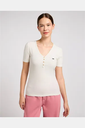 Lee T-shirt Scollo A V, Con Logo Donna Taglie S