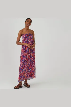 La Redoute Abito Bustier Lungo, Stampa Floreale Donna Taglie 38 (IT) - 34 (FR)