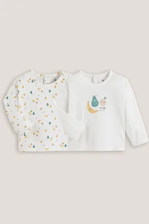 La Redoute Confezione Da 2 T-shirt Maniche Lunghe Stampate Taglie 0 mesi - 50 cm