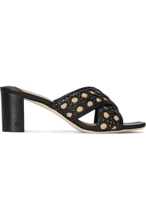 Ralph Lauren Ciabattine Con Tacco Alto In Pelle E Rafia Donna Taglie 38