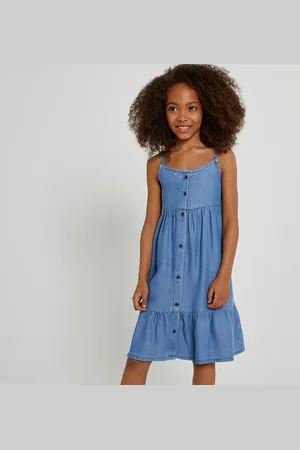 La Redoute Abito Con Spalline Sottili In Denim Light Bambina Taglie 3 anni - 94 cm