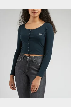 Lee T-shirt Cropped Maniche Lunghe Donna Taglie L