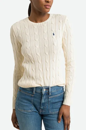 Ralph Lauren Pull Scollo Rotondo In Maglia A Trecce Donna Taglie M