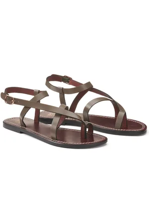 La Redoute Sandali Infradito In Pelle Tacco Piatto Donna Taglie 38