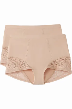 ANNE WEYBURN Confezione Da 2 Slip Alti In Cotone E Pizzo Donna Taglie 40 (IT) - 36 (FR)