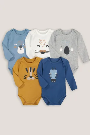 La Redoute Confezione Da 5 Body Maniche Lunghe, Motivi Animali Taglie 0 mesi - 50 cm