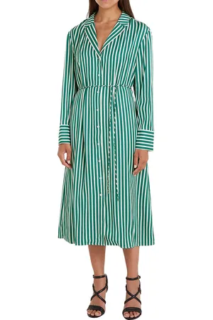 Tommy Hilfiger Abito Chemisier Midi A Righe Con Cintura Donna Taglie 42 (IT) - 38 (FR)