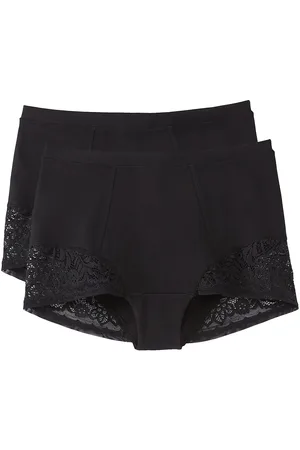 ANNE WEYBURN Confezione Da 2 Slip Alti In Cotone E Pizzo Donna Taglie 40 (IT) - 36 (FR)