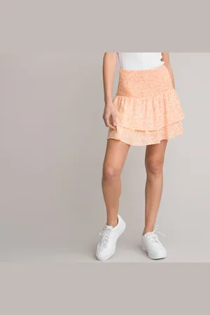 La Redoute Gonna Fluida Punto Smock Con Volants Bambina Taglie 16 anni - 162 cm