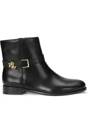 Ralph Lauren Stivaletti Tacco Piatto Pelle Liscia Brooke Donna Taglie 36