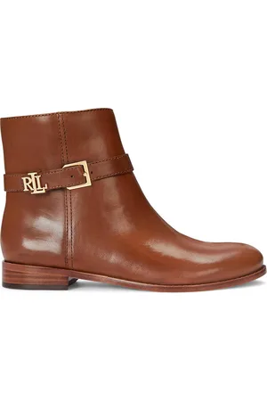 Ralph Lauren Stivaletti Tacco Piatto Pelle Liscia Brooke Donna Taglie 36