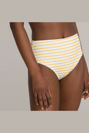 La Redoute Slip Bikini A Vita Alta A Righe Donna Taglie 48 (IT) - 44 (FR)