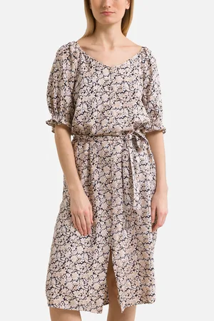 VERO MODA Abito Svasato, Scollo A V, Maniche Corte, Stampato Donna Taglie XS