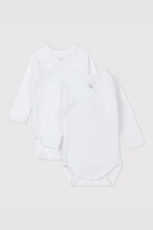 Petit Bateau Set Di 2 Body Con Apertura Incrociata Taglie 0 mesi - 50 cm