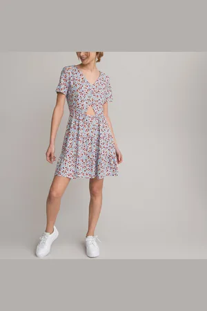 La Redoute Abito Fluido A Maniche Corte, Stampa Floreale Bambina Taglie 12 anni - 150 cm