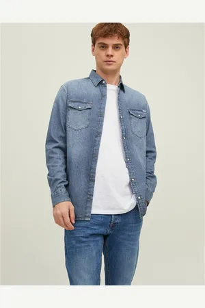 JACK & JONES Camicia In Denim Slim Jjesheridan Uomo Taglie S