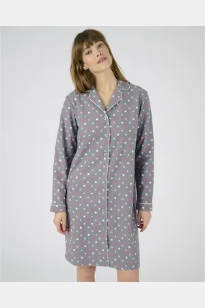 Damart Camicia Da Notte Flanella Di Cotone A Maniche Lunghe Donna Taglie XS