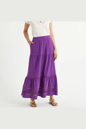 ANNE WEYBURN Gonna Lunga In Maglia, Base Con Volant Donna Taglie 48 (IT) - 44 (FR)