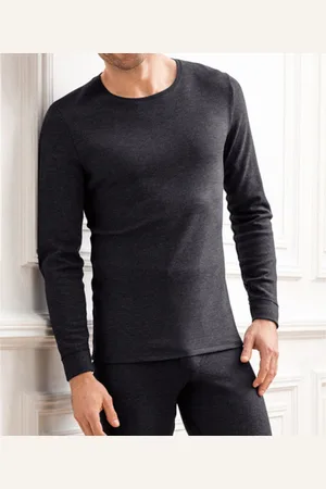 Damart T-shirt A Maniche Lunghe Con Scollo Rotondo Uomo Taglie 3XL