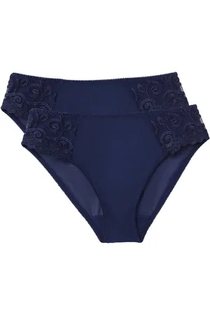 ANNE WEYBURN Confezione Da 2 Slip In Tulle Tinta Unita E Tulle Ricamato Lyssa Donna Taglie 38/40 (IT) - 34/36 (FR)