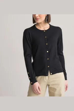 ANNE WEYBURN Cardigan Girocollo In Fine Maglia, Misto Lana Donna Taglie 38/40 (IT) - 34/36 (FR)