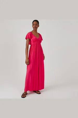 La Redoute Abito Maxi Lunghezza, Maniche Arricciate Donna Taglie 38 (IT) - 34 (FR)