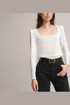 La Redoute T-shirt Scollo Quadrato, Maniche Lunghe Donna Taglie XS