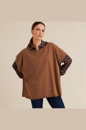 ANNE WEYBURN Poncho Girocollo In Fine Maglia Donna Taglie 38/40 (IT) - 34/36 (FR)