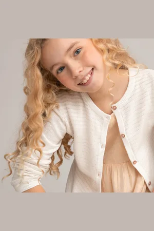 La Redoute Gilet In Fine Maglia Con Bottoni A Righe Bambina Taglie 4 anni - 102 cm