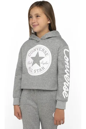 Converse Felpa Corta Con Cappuccio Bambina Taglie 8/10 anni - 126/138 cm