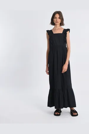 Molly Bracken Abito Lungo Con Scollo Quadrato E Balze Donna Taglie XS