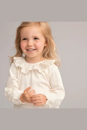 La Redoute Confezione Da 2 T-shirt Signature, Volant Al Collo Bambina Taglie 24 mesi - 86 cm