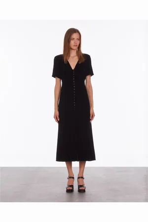 The Kooples Abito Media Lunghezza In Velluto Con Bottoni, Maniche Corte Donna Taglie 0(XS)