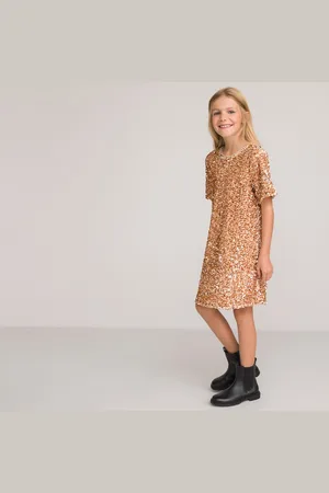 La Redoute Abito Maniche Corte E Con Paillettes Bambina Taglie 8 anni - 126 cm