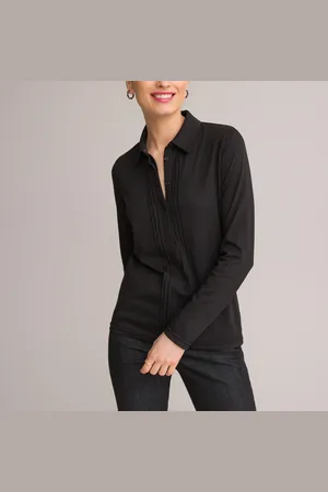 ANNE WEYBURN T-shirt Collo Polo, Maniche Lunghe Donna Taglie 38/40 (IT) - 34/36 (FR)