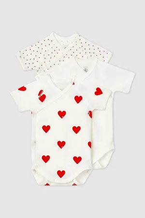 Petit Bateau Confezione Da 3 Body Incrociati Maniche Corte Taglie 0 mesi - 50 cm