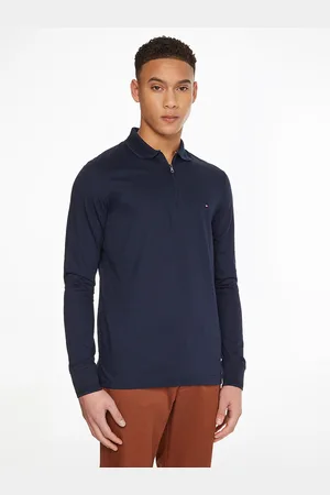 Tommy Hilfiger Polo Maniche Lunghe Slim, Collo Con Cerniera Uomo Taglie S