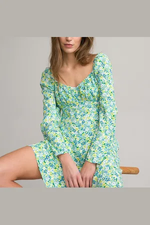 La Redoute Abito Corto Con Scollo Quadrato, Maniche Lunghe Donna Taglie 42 (IT) - 38 (FR)