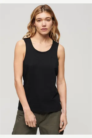 Superdry Top Scollatura Rotonda, Logo Ricamato Donna Taglie 40 (IT) - 36 (FR)