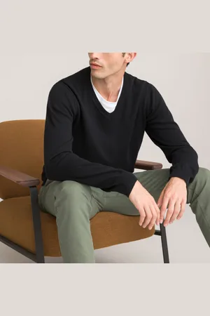 La Redoute Pull Scollo A V In Merino, Made In Europe Uomo Taglie S