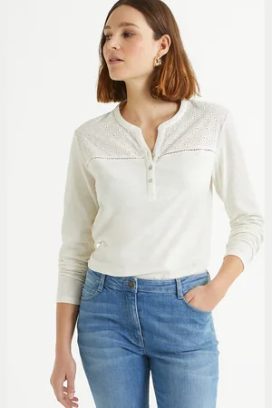 ANNE WEYBURN T-shirt Scollo Tunisino Maniche Lunghe Donna Taglie 54/56 (IT) - 50/52 (FR)